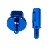 RC12R6 Shock Rod End Set, blue aluminum