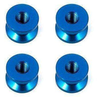 RC12R6 Suspension Arm Standoffs, blue aluminum (4)