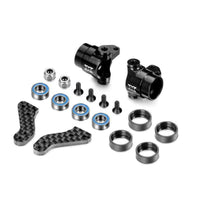 Xray T4'20 Alu Steering Blocks with Graphite Extension Plates - Set