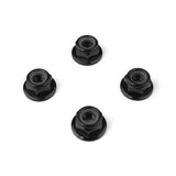 Tekno RC - M5 Locknuts (aluminum, flanged, serrated, black, 4pcs)