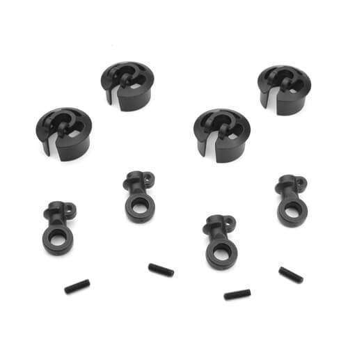 Tekno RC - Locking Shock Rod End and Tall Spring Perch Set (revised, 16mm shocks)